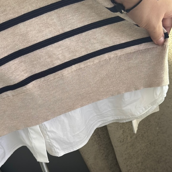 Chico’s Beige and Black Striped Sweater - Picture 5 of 6